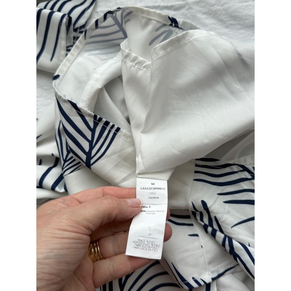 Cupshe Womens Medium Blue & White Wrap Romper Belted Waist 3/4 Sleeves Chic - Picture 12 of 13